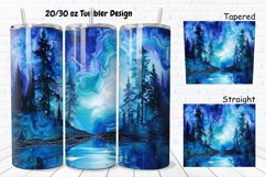 3D Alcohol Ink Northern Lights 20/30oz Skinny Tumbler Product Image 1