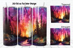 3D Alcohol Ink Northern Lights 20/30oz Skinny Tumbler Product Image 1
