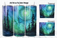 3D Alcohol Ink Northern Lights 20/30oz Skinny Tumbler Product Image 1