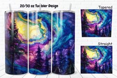 3D Alcohol Ink Northern Lights 20/30oz Skinny Tumbler Product Image 1