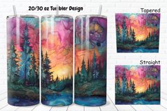 3D Alcohol Ink Northern Lights 20/30oz Skinny Tumbler Product Image 1