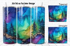 3D Alcohol Ink Northern Lights 20/30oz Skinny Tumbler Product Image 1