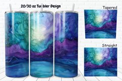 3D Alcohol Ink Northern Lights 20/30oz Skinny Tumbler Product Image 1