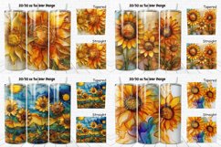 3D Alcohol Ink Sunflowers Tumbler Bundle Product Image 2