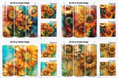 3D Alcohol Ink Sunflowers Tumbler Bundle Product Image 4