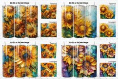 3D Alcohol Ink Sunflowers Tumbler Bundle Product Image 5