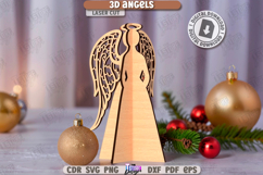 3D Christmas Angels Laser Cut Bundle | Table Decorations SVG Product Image 5