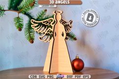 3D Christmas Angels Laser Cut Bundle | Table Decorations SVG Product Image 6