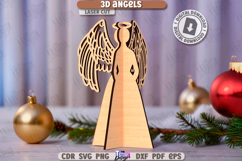 3D Christmas Angels Laser Cut Bundle | Table Decorations SVG Product Image 7