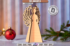 3D Christmas Angels Laser Cut Bundle | Table Decorations SVG Product Image 3