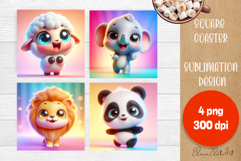 Funny animal 3d Coaster Sublimation| 3d animal Coasters Product Image 1