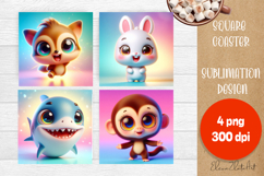 Funny animal 3d Coaster Sublimation| 3d animal Coasters Product Image 1
