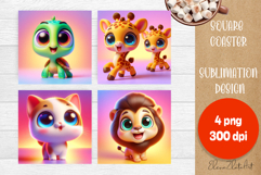 Funny animal 3d Coaster Sublimation| 3d animal Coasters Product Image 1
