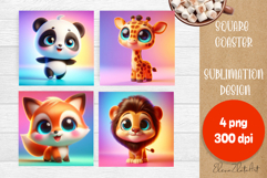 Funny animal 3d Coaster Sublimation| 3d animal Coasters Product Image 1