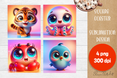 Funny animal 3d Coaster Sublimation| 3d animal Coasters Product Image 1