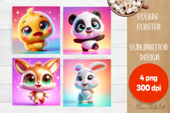 Funny animal 3d Coaster Sublimation| 3d animal Coasters Product Image 1