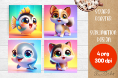 Funny animal 3d Coaster Sublimation| 3d animal Coasters Product Image 1