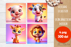 Funny animal 3d Coaster Sublimation| 3d animal Coasters Product Image 1