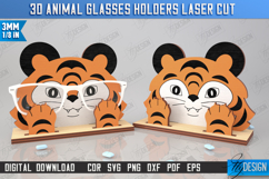 3D Animal Glasses Holders Laser Cut Bundle, Eyeglass Stands Product Image 11