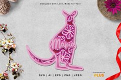 3D Kangaroo Mandala Layered Laser Cutting Design Product Image 1