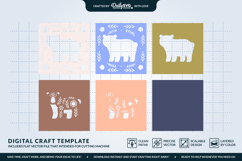 3D Bear Folk Art SVG Shadow Box Product Image 3