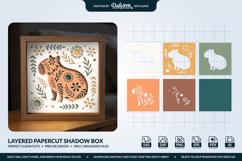 3D Capybara Folk Art SVG Shadow Box Product Image 1