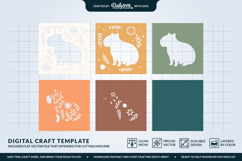 3D Capybara Folk Art SVG Shadow Box Product Image 3