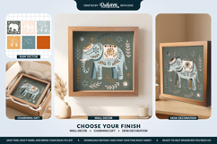 3D Elephant Folk Art SVG Shadow Box Product Image 2