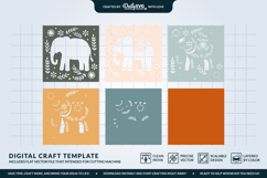 3D Elephant Folk Art SVG Shadow Box Product Image 3