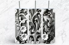 3D tumbler wrap, 3D flower tumbler design Product Image 2