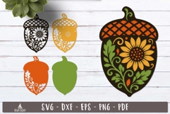 3d Autumn Acorn Layered SVG design