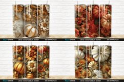 3D Autumn Fall Floral Pumpkins Tumbler Bundle Product Image 6