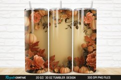 3D Autumn Fall Floral Pumpkins 20/30oz Skinny Tumbler Product Image 1