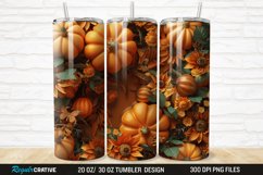 3D Autumn Fall Floral Pumpkins 20/30oz Skinny Tumbler Product Image 1