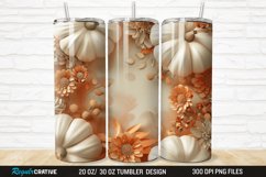 3D Autumn Fall Floral Pumpkins 20/30oz Skinny Tumbler Product Image 1