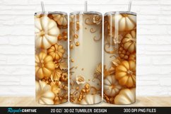 3D Autumn Fall Floral Pumpkins 20/30oz Skinny Tumbler Product Image 1
