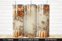 3D Autumn Fall Floral Pumpkins 20/30oz Skinny Tumbler Product Image 1