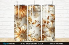 3D Autumn Fall Floral Pumpkins 20/30oz Skinny Tumbler Product Image 1