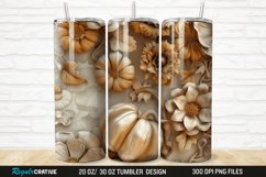 3D Autumn Fall Floral Pumpkins 20/30oz Skinny Tumbler Product Image 1