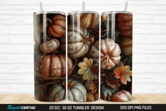3D Autumn Fall Floral Pumpkins 20/30oz Skinny Tumbler Product Image 1