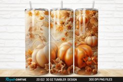 3D Autumn Fall Floral Pumpkins 20/30oz Skinny Tumbler Product Image 1