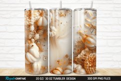 3D Autumn Fall Floral Pumpkins 20/30oz Skinny Tumbler Product Image 1
