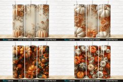 3D Autumn Fall Floral Pumpkins Tumbler Bundle Product Image 3
