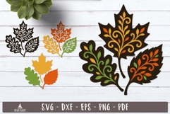 3d Autumn Leaves Layered SVG Leaf design