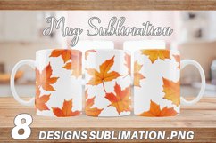 3D Autumn Leaves Mug sublimation design Product Image 1