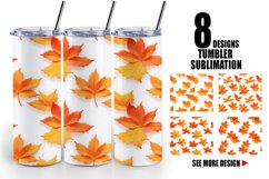 3D Autumn Leaves Tumbler Sublimation Wrap Product Image 1