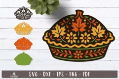 3d Autumn Pumpkin pie Harvest Layered SVG design