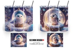 3D Baby Bird with Christmas snow | Tumbler Sublimation Wrap Product Image 2