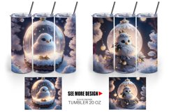 3D Baby Bird with Christmas snow | Tumbler Sublimation Wrap Product Image 4