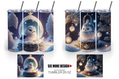3D Baby Bird with Christmas snow | Tumbler Sublimation Wrap Product Image 5